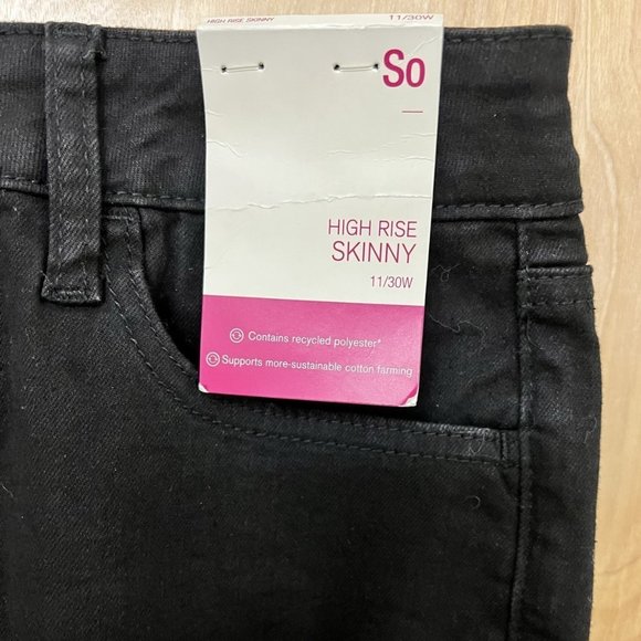 Girls SO™ High Rise Skinny Jeans 11/30W Black - SHIPS FAST💨✅ - Picture 1 of 4
